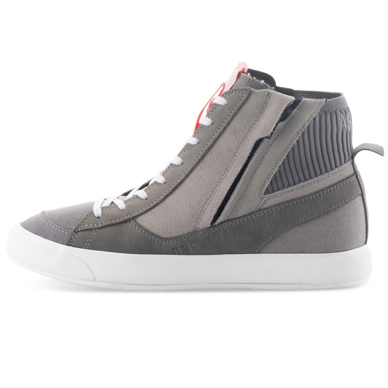 Buty motocyklowe Alpinestars Stated jasnoszare-fluo-czerwono-białe