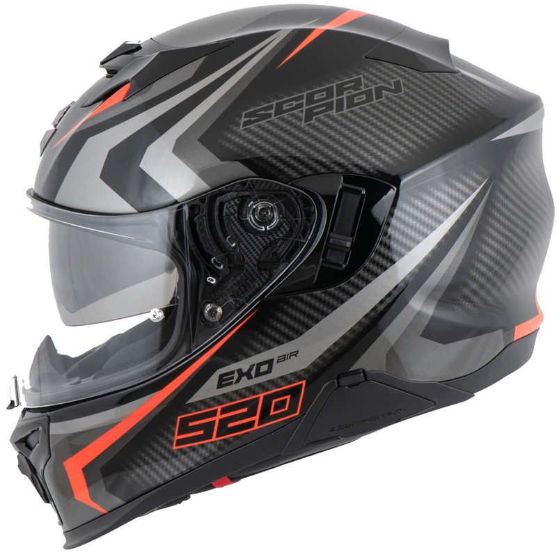 Integrální helma na motorku Scorpion EXO-520 EVO AIR TERRA černo-stříbrno-červená wyprzedaż