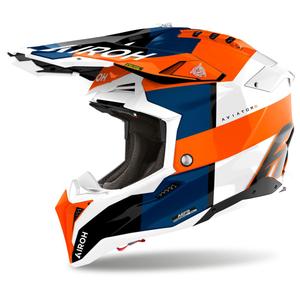 Kask motocrossowy Airoh Aviator 3 Monarch błyszczący pomarańczowy