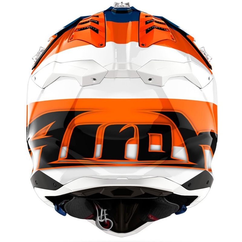 Kask motocrossowy Airoh Aviator 3 Monarch błyszczący pomarańczowy