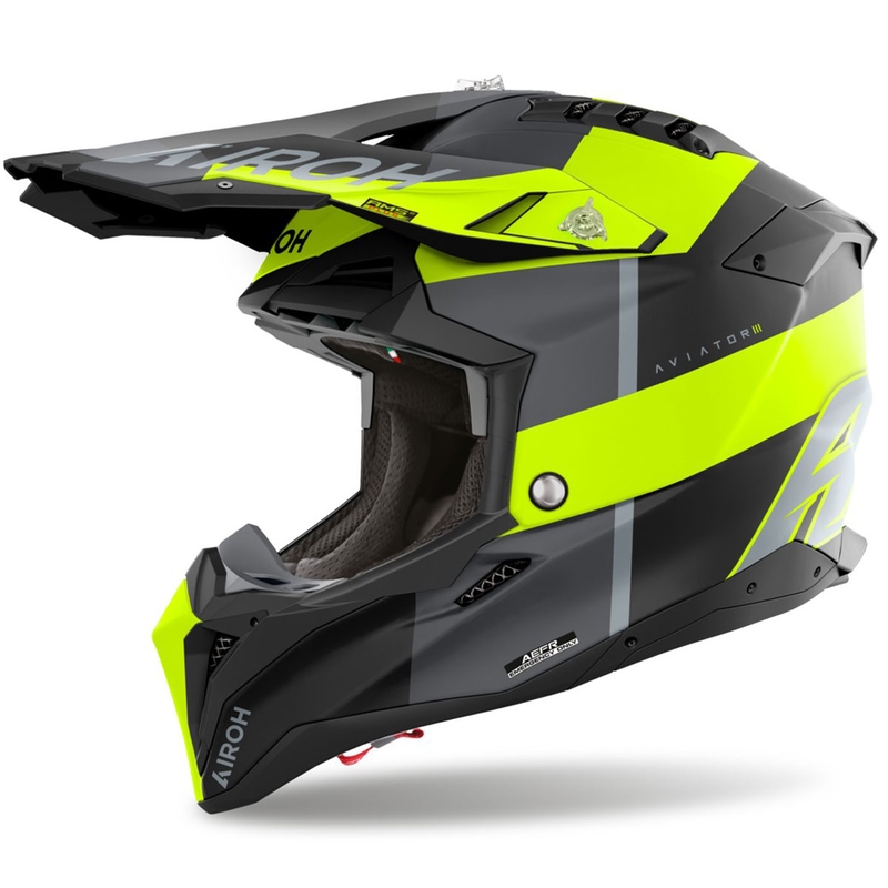 Kask motocrossowy Airoh Aviator 3 Monarch matowożółty