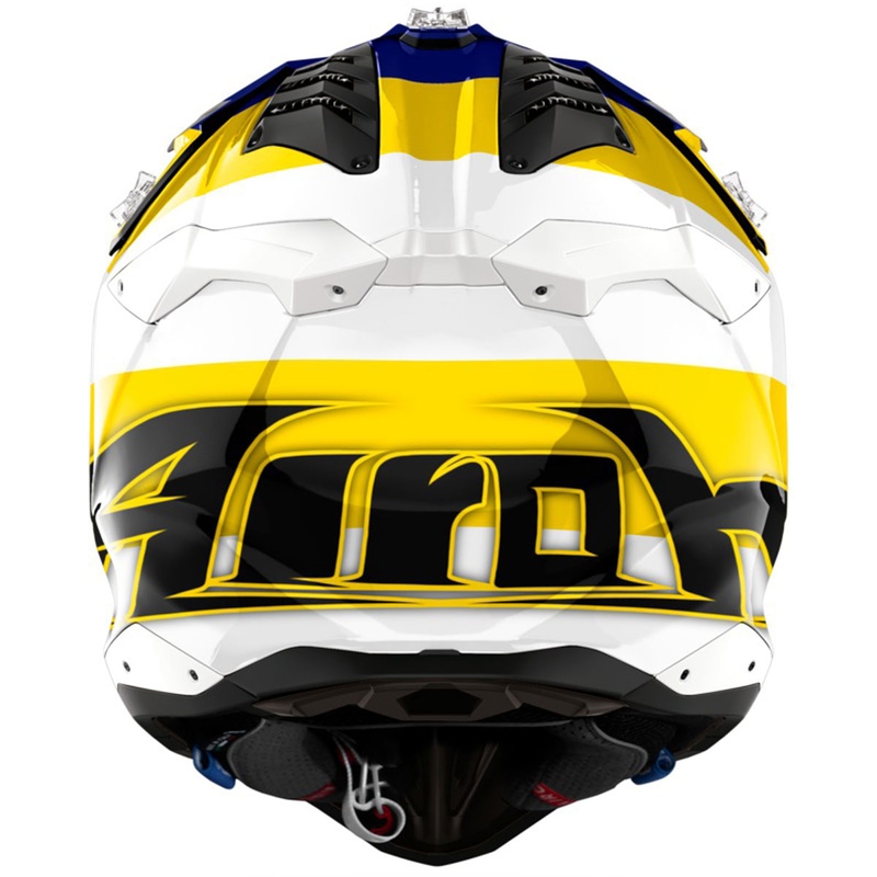 Kask motocrossowy Airoh Aviator 3 Monarch niebiesko-żółty błyszczący