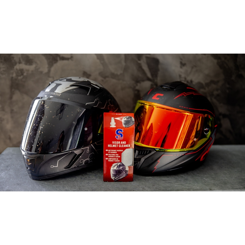 Visor &amp; Helmet Cleaner S100 ze ściereczką z mikrofibry - Visor &amp; Helmet Cleaner 100 ml