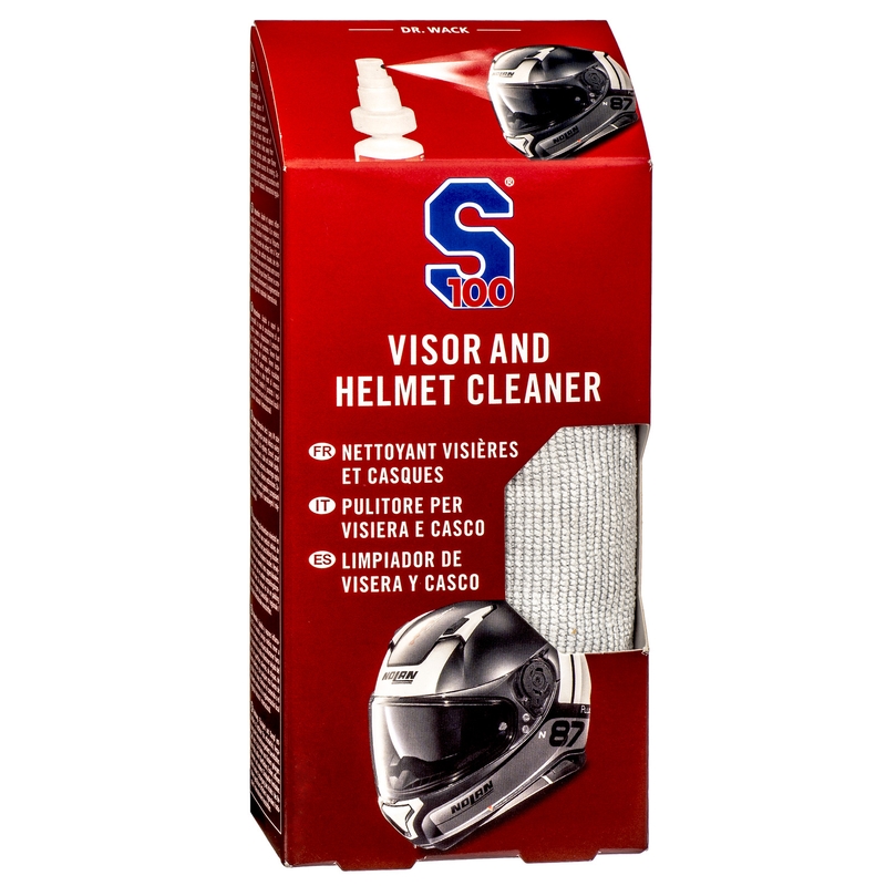 Visor &amp; Helmet Cleaner S100 ze ściereczką z mikrofibry - Visor &amp; Helmet Cleaner 100 ml