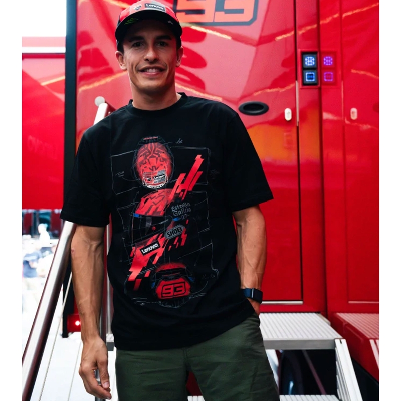 Koszulka Ducati Marc Marquez - kask MotoGP czarno-czerwony