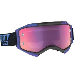 Gogle motocrossowe Scott Fury CH czarno-niebieskie z lustrzanym fioletowym pleksiglasem