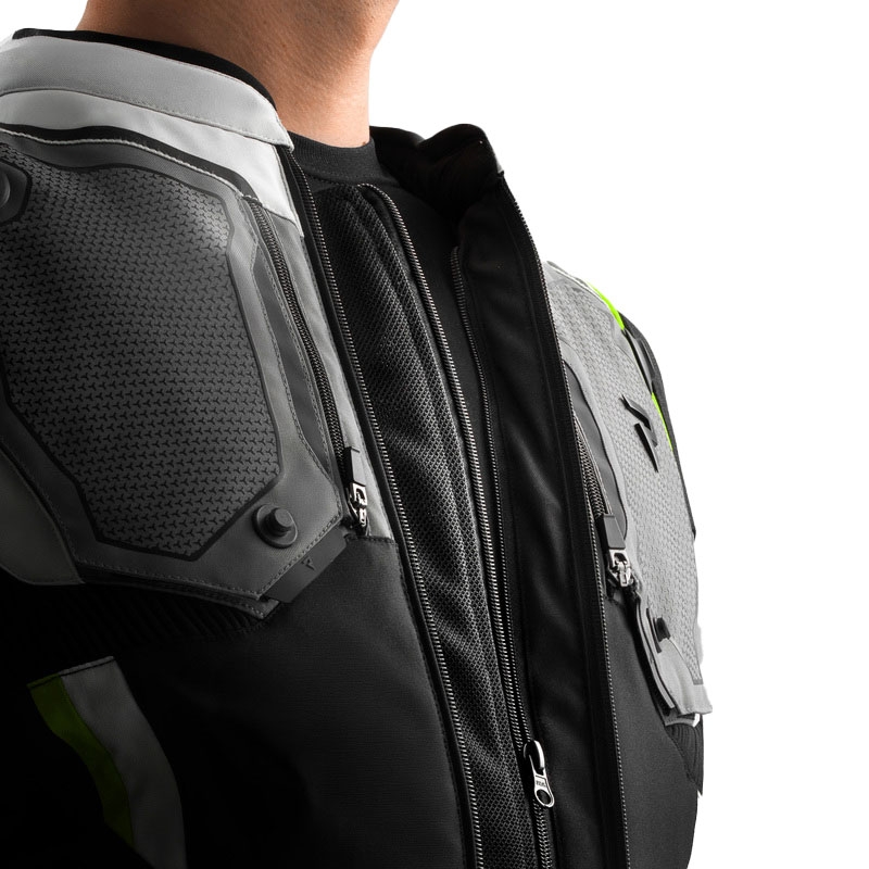 Kurtka motocyklowa Rebelhorn Borg II czarno-szaro-fluo-żółta