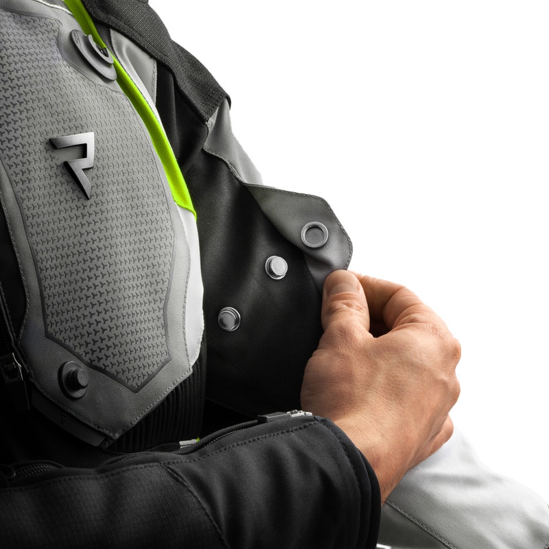 Kurtka motocyklowa Rebelhorn Borg II czarno-szaro-fluo-żółta