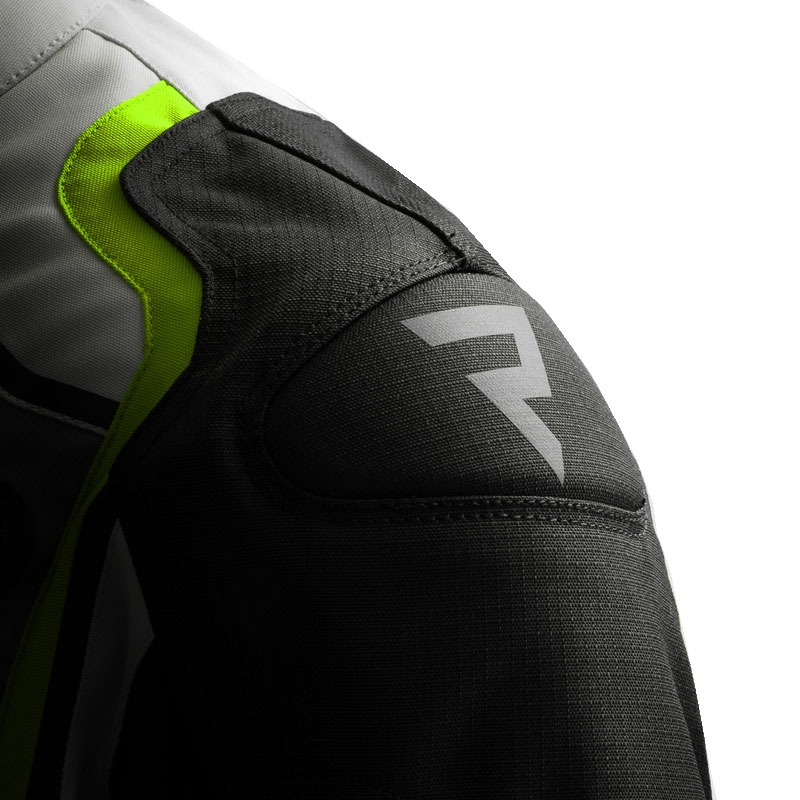 Kurtka motocyklowa Rebelhorn Borg II czarno-szaro-fluo-żółta