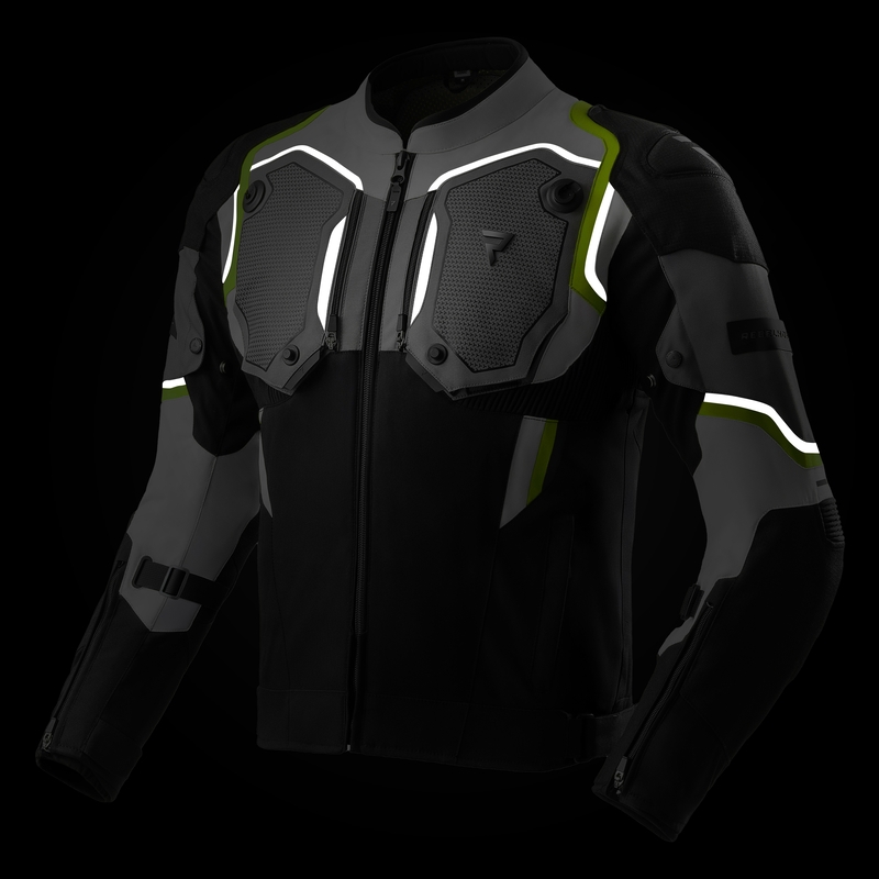 Kurtka motocyklowa Rebelhorn Borg II czarno-szaro-fluo-żółta