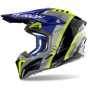 Kask motocrossowy Airoh Aviator 3 Hima niebieski błyszczący
