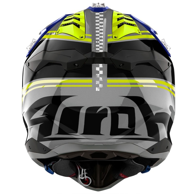 Kask motocrossowy Airoh Aviator 3 Hima niebieski błyszczący