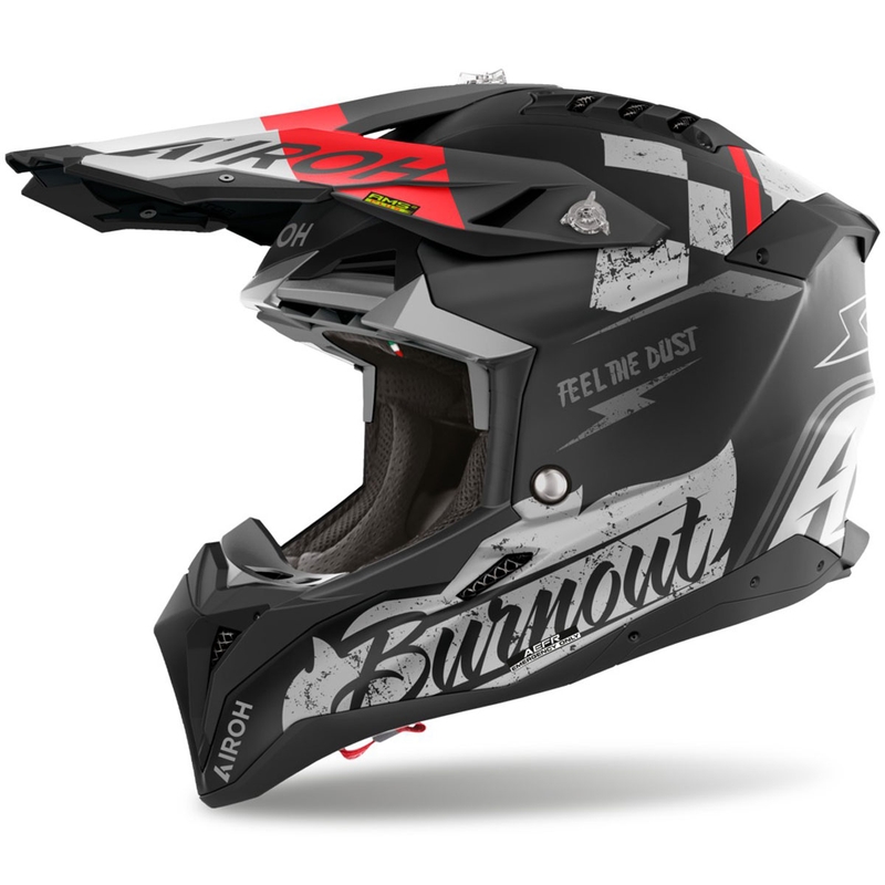 Kask motocrossowy Airoh Aviator 3 Burnout czarny mat
