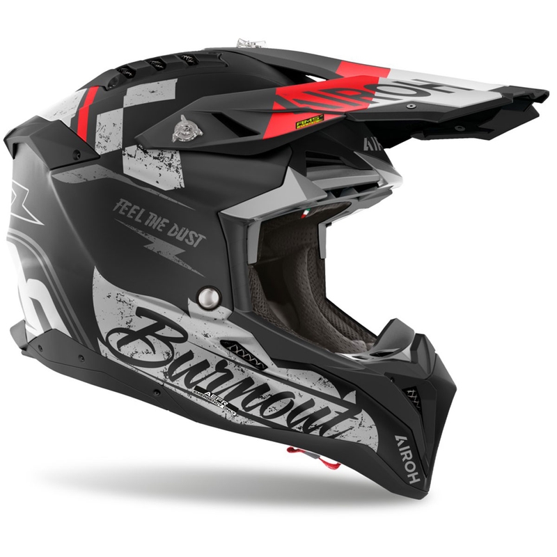 Kask motocrossowy Airoh Aviator 3 Burnout czarny mat