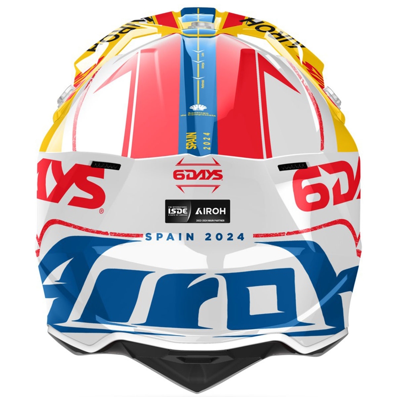 Kask motocrossowy Airoh Wraaap Six Days Spain błyszczący wielokolorowy