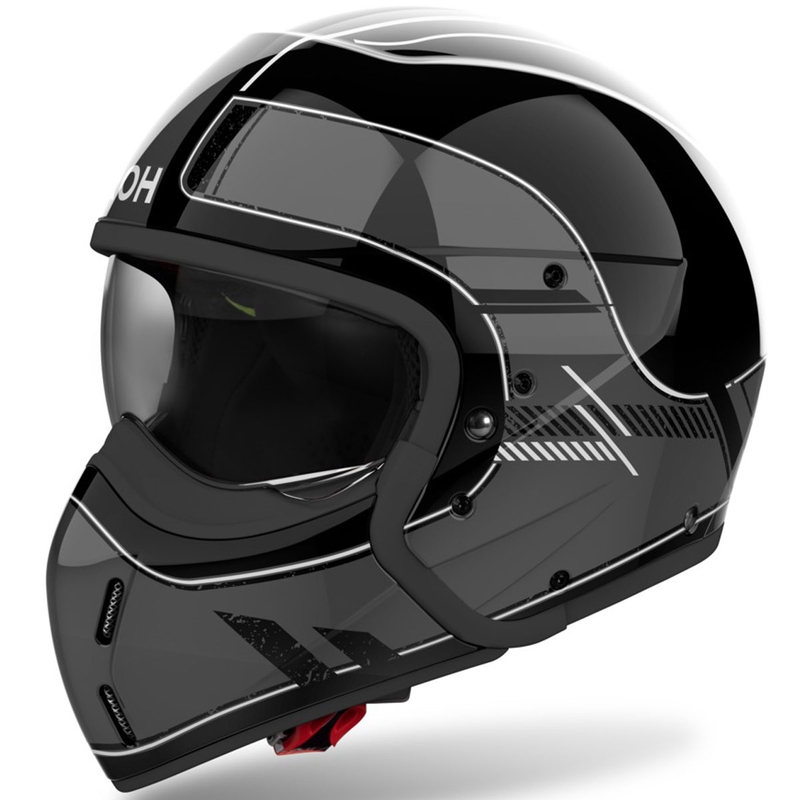 Modulární helma na motorku Airoh J110 Raster lesklá tmavě šedá