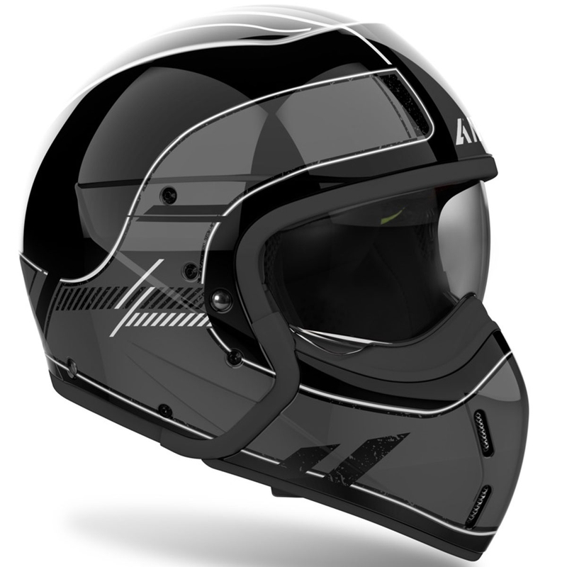 Modulární helma na motorku Airoh J110 Raster lesklá tmavě šedá