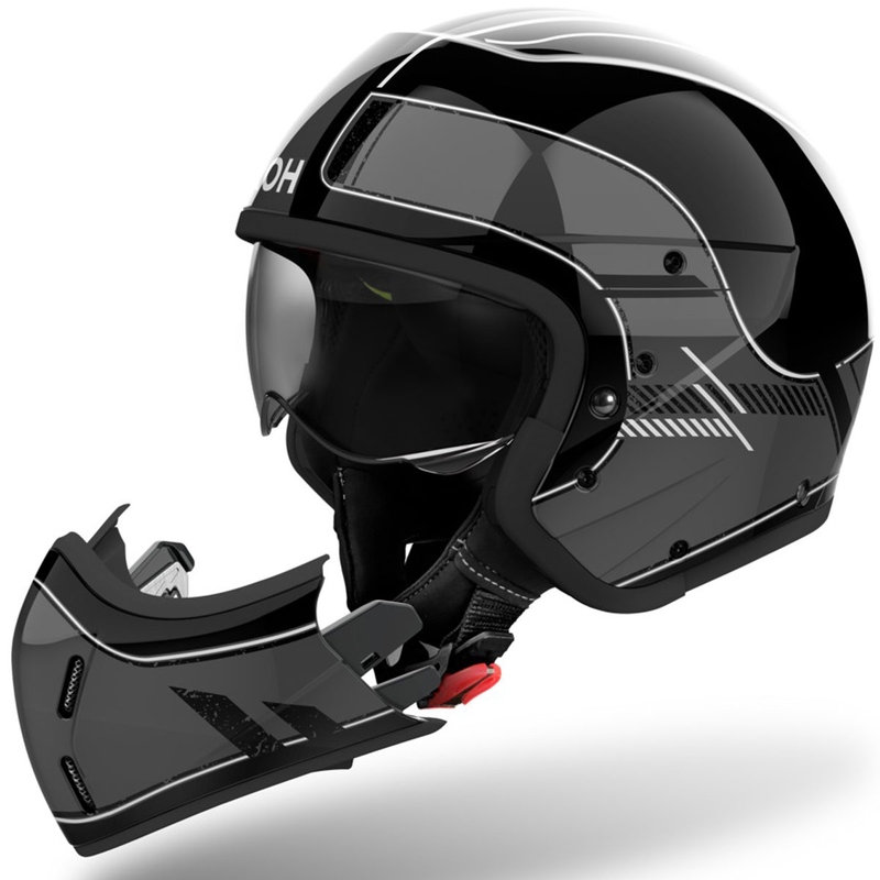 Modulární helma na motorku Airoh J110 Raster lesklá tmavě šedá