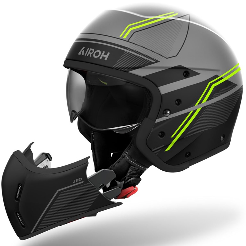 Kask motocyklowy modułowy Airoh J110 Slim matowy żółty