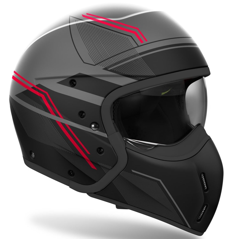 Kask motocyklowy modułowy Airoh J110 Slim matowy czerwony
