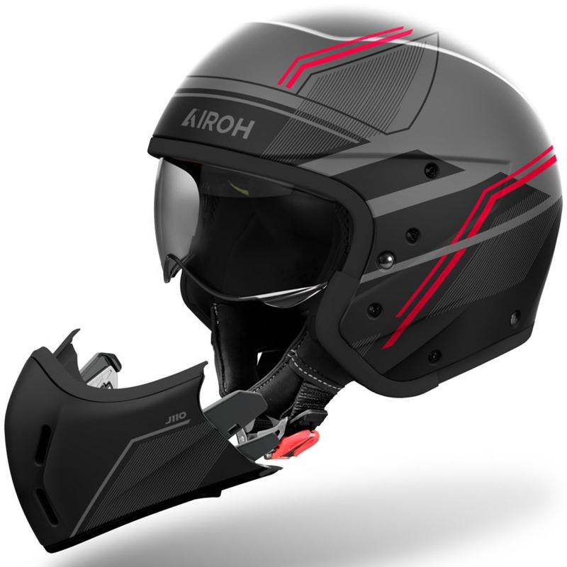 Kask motocyklowy modułowy Airoh J110 Slim matowy czerwony