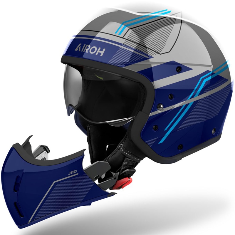 Kask motocyklowy modułowy Airoh J110 Slim błyszczący niebieski