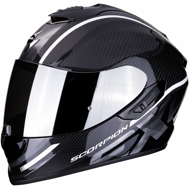 Integralny kask motocyklowy Scorpion EXO-1400 Carbon Air Grand czarno-biały wyprzedaż