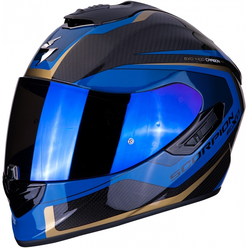 Integralny kask motocyklowy Scorpion EXO-1400 Carbon Air Esprit czarno-niebieski