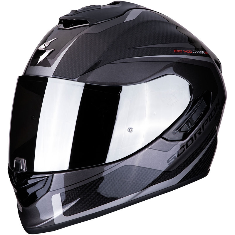 Integralny kask motocyklowy Scorpion EXO-1400 Carbon Air Esprit czarno-srebrny wyprzedaż