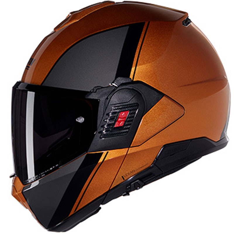 Kask motocyklowy typu flip-up Nolan N120-1 Verniciatura Speciale N-COM 342 ochra-czarny