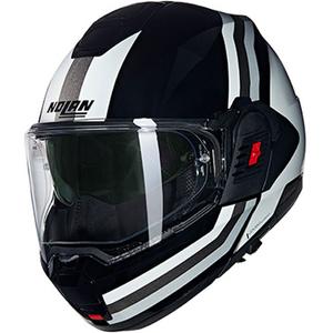 Kask motocyklowy typu flip-up Nolan N120-1 Lineo N-COM 348 czarno-biało-srebrny