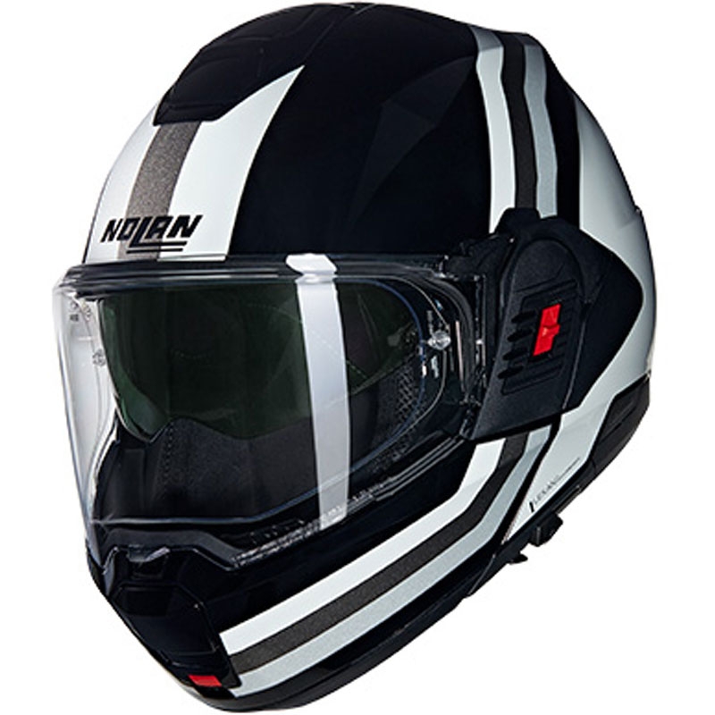 Kask motocyklowy typu flip-up Nolan N120-1 Lineo N-COM 348 czarno-biało-srebrny