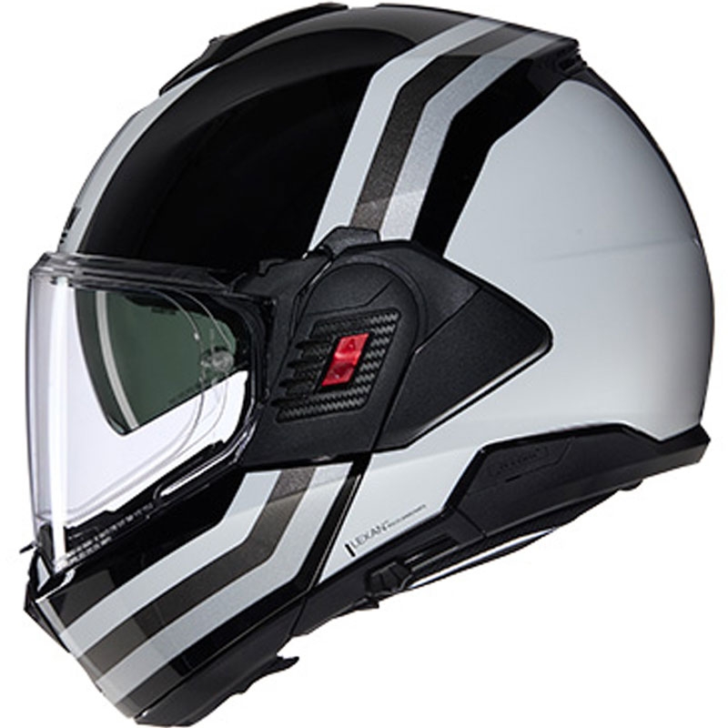 Kask motocyklowy typu flip-up Nolan N120-1 Lineo N-COM 348 czarno-biało-srebrny