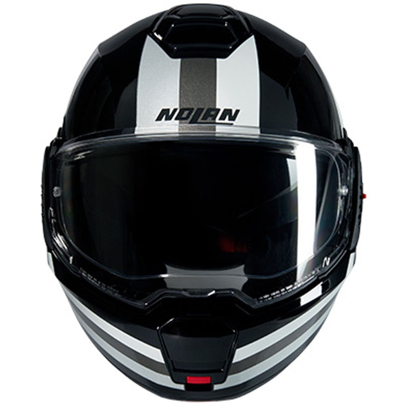 Kask motocyklowy typu flip-up Nolan N120-1 Lineo N-COM 348 czarno-biało-srebrny