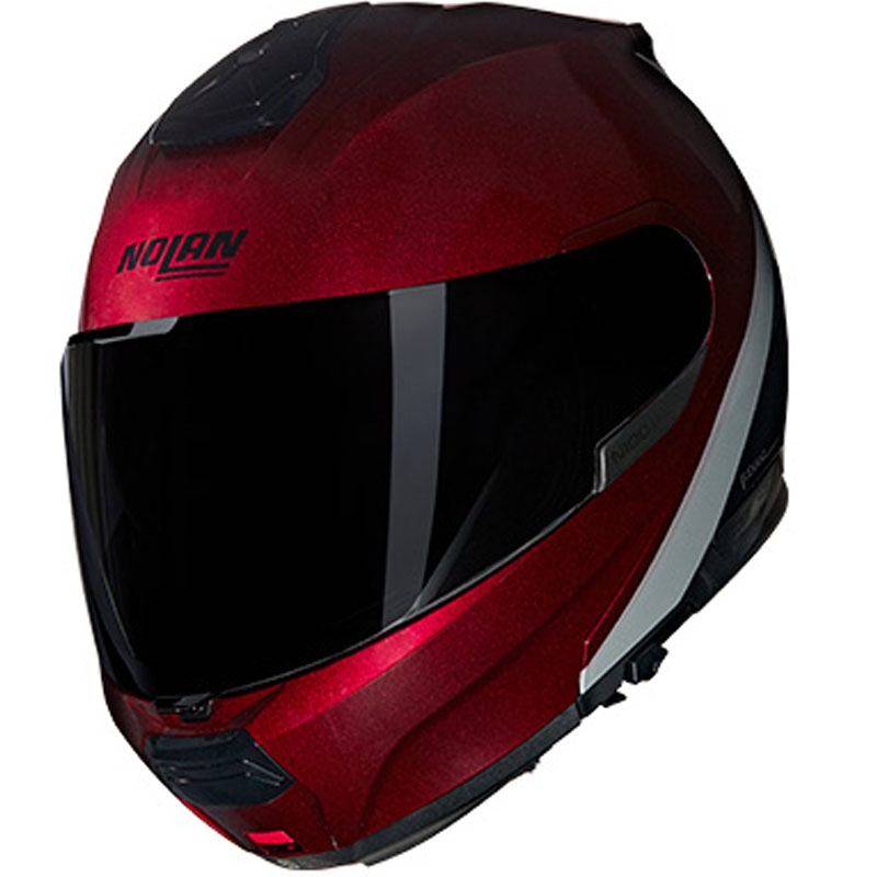 Kask motocyklowy typu flip-up Nolan N100-6 Verniciatura Speciale N-COM 341 czerwono-czarny