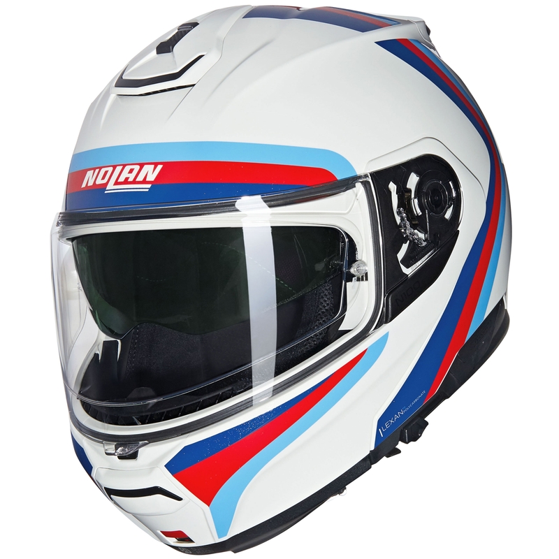 Kask motocyklowy typu flip-up Nolan N100-6 Assoluto N-COM 347 biało-czerwono-niebieski
