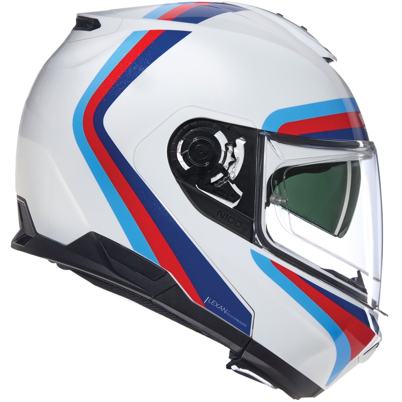 Kask motocyklowy typu flip-up Nolan N100-6 Assoluto N-COM 347 biało-czerwono-niebieski