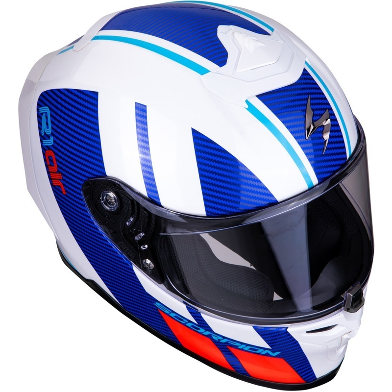 Integralny kask motocyklowy Scorpion EXO-R1 Air Corpus biało-niebiesko-czerwony