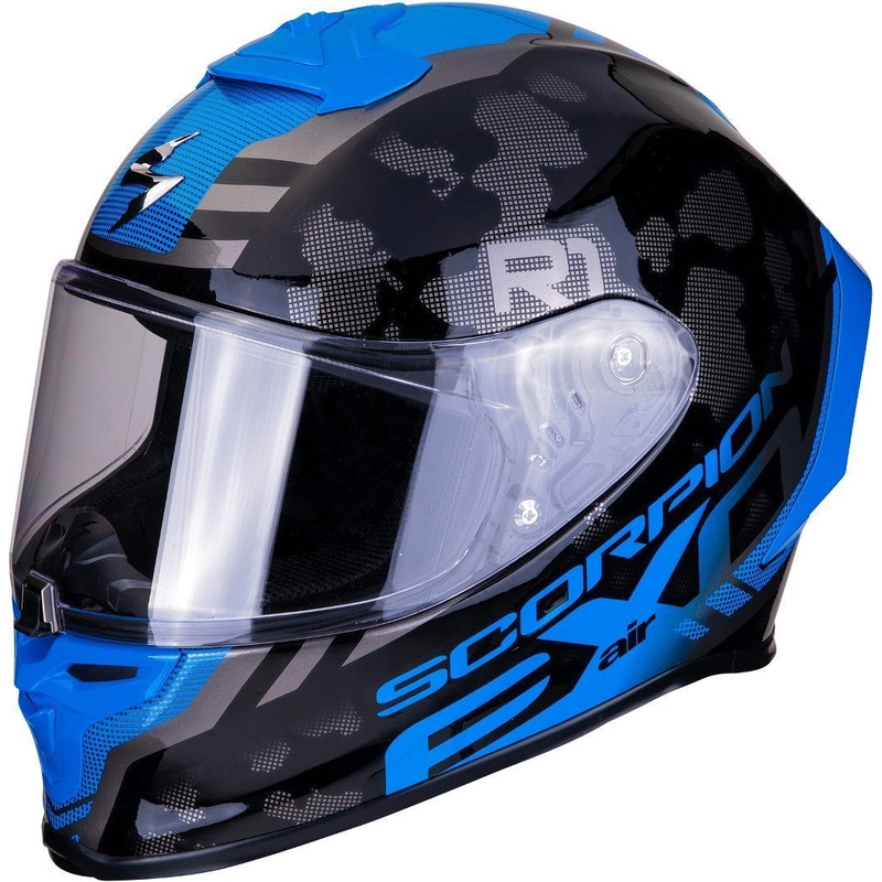 Integralny kask motocyklowy Scorpion EXO-R1 Air Ogi srebrno-niebieski