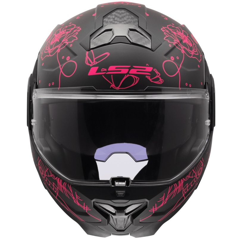 Kask motocyklowy typu flip-up LS2 FF910 Advant II Sophia czarno-różowy