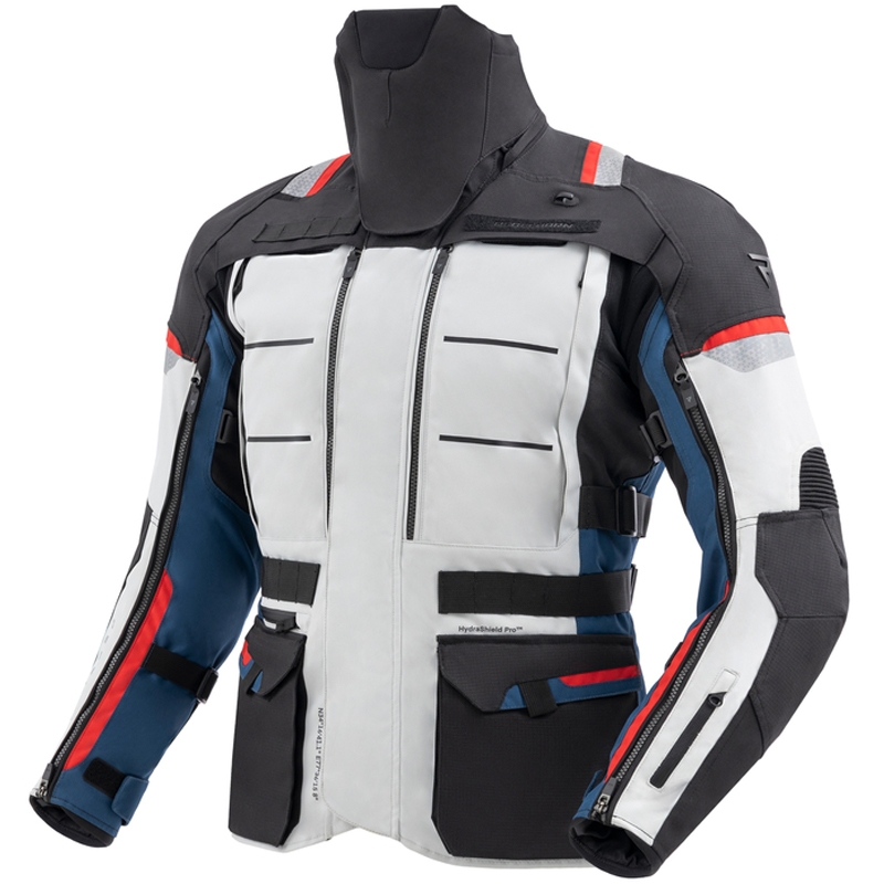 Kurtka motocyklowa Rebelhorn Cubby V niebiesko-szaro-czerwona