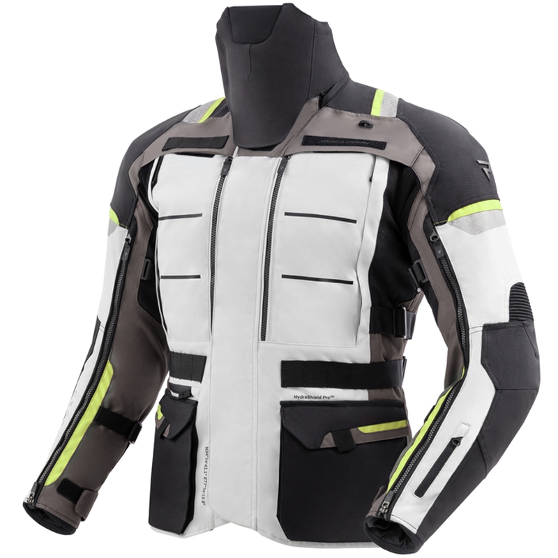 Kurtka motocyklowa Rebelhorn Cubby V czarno-szaro-fluo-żółta