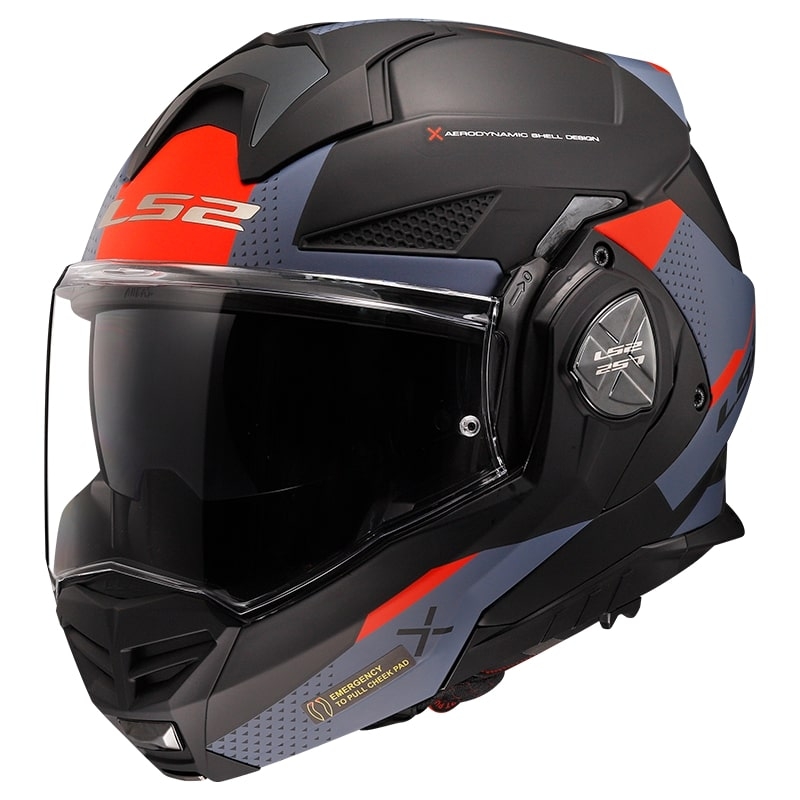 Kask motocyklowy typu flip-up LS2 FF901 Advant X Oblivion czarno-niebiesko-czerwony - II gatunek - II. jakość