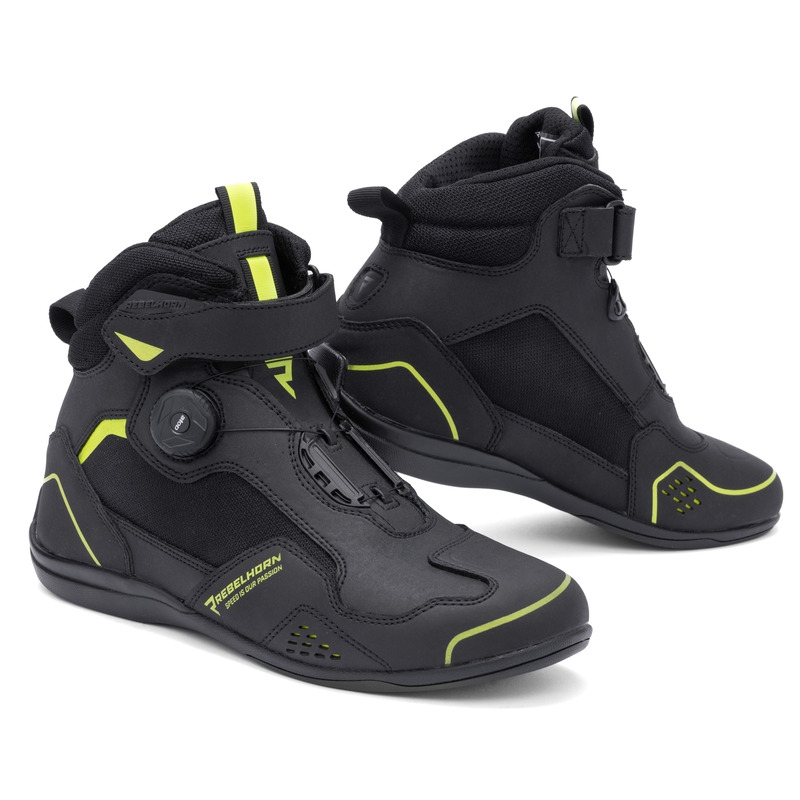 Buty motocyklowe Rebelhorn Spark II czarno-fluo żółte - 2. gatunek - II. jakość