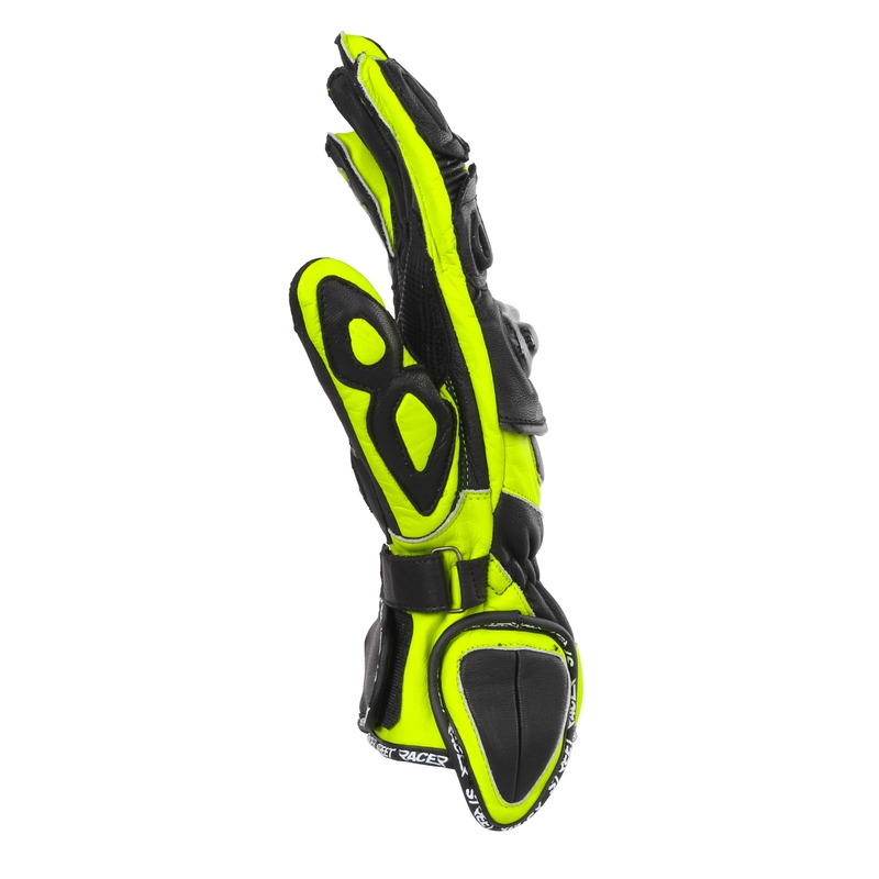 Rękawice motocyklowe Street Racer Virus 2 czarno-fluo żółte - II gatunek - II. jakość
