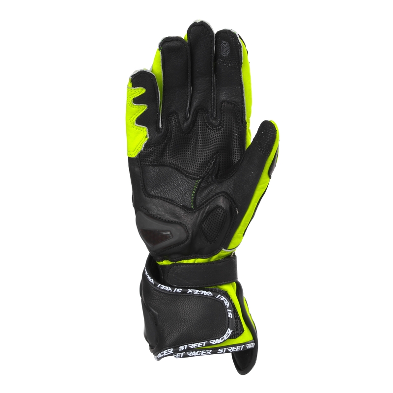 Rękawice motocyklowe Street Racer Virus 2 czarno-fluo żółte - II gatunek - II. jakość