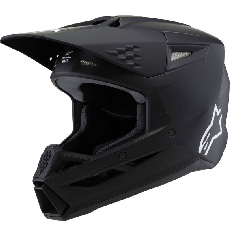 Kask motocrossowy dla dzieci Alpinestars S-M3 Solid Matte Black - II. jakość