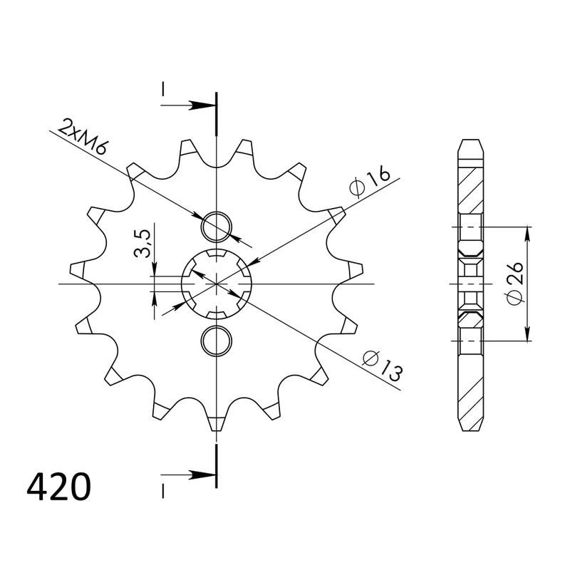 Front sprocket SUPERSPROX 11T, 420