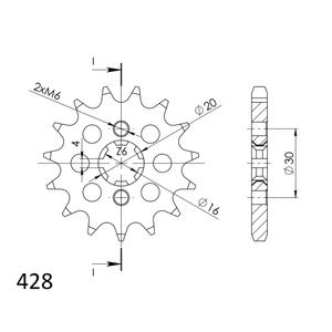 Front sprocket SUPERSPROX CST-417:13 13T, 428