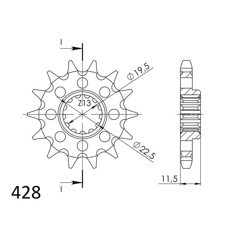 Front sprocket SUPERSPROX 15T, 428